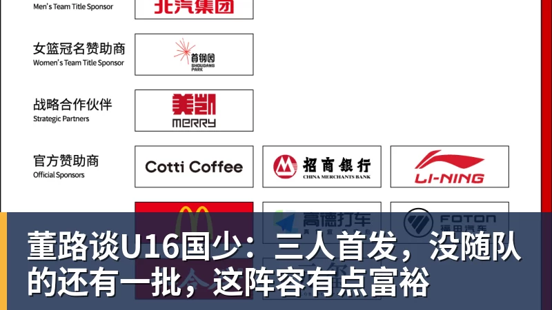 董路谈U16国少：三人首发，没随队的还有一批，这阵容有点富裕